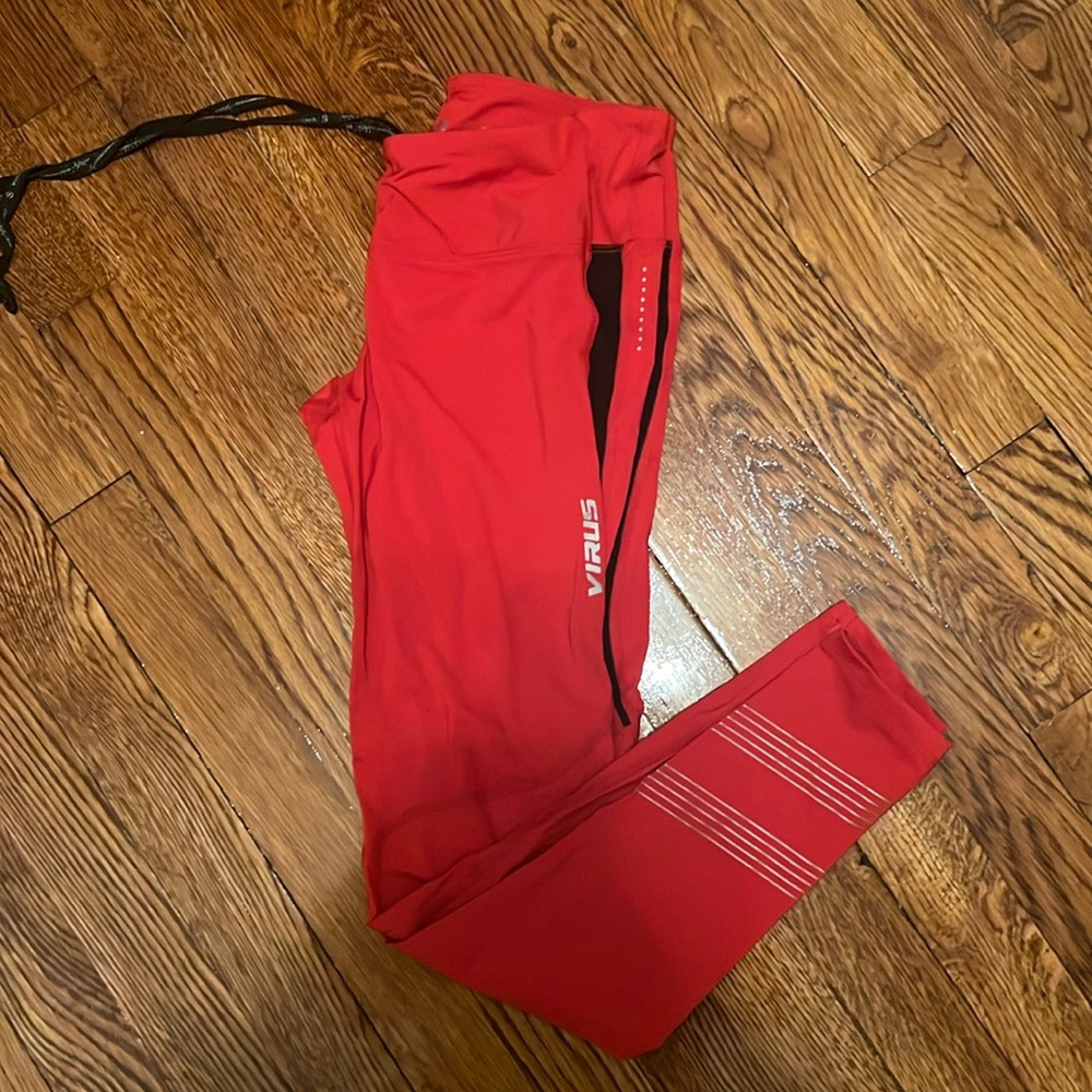 Red VIRUS Workout leggings
